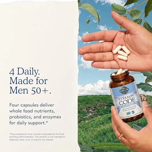 Garden of Life Vitamin Code Men 50 & Wiser Multivitamin 120 Capsules | Supports Heart & Prostate Health thumbnail 7