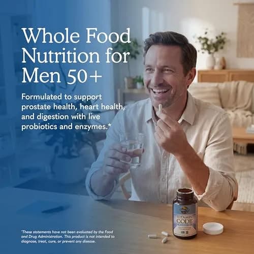 Garden of Life Vitamin Code Men 50 & Wiser Multivitamin 120 Capsules | Supports Heart & Prostate Health thumbnail 2