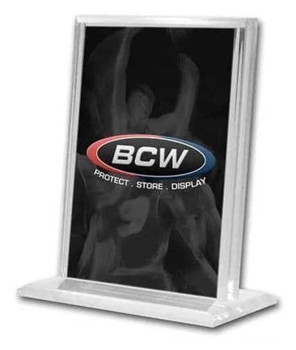 BCW Trading Card Display Stand - 1 ct | Acrylic Card Holder Stand for Sports Cards, Pokémon & TCG | Stable Vertical Card Stand with Beveled Edges | Clear Sports Card Display Stand thumbnail 5
