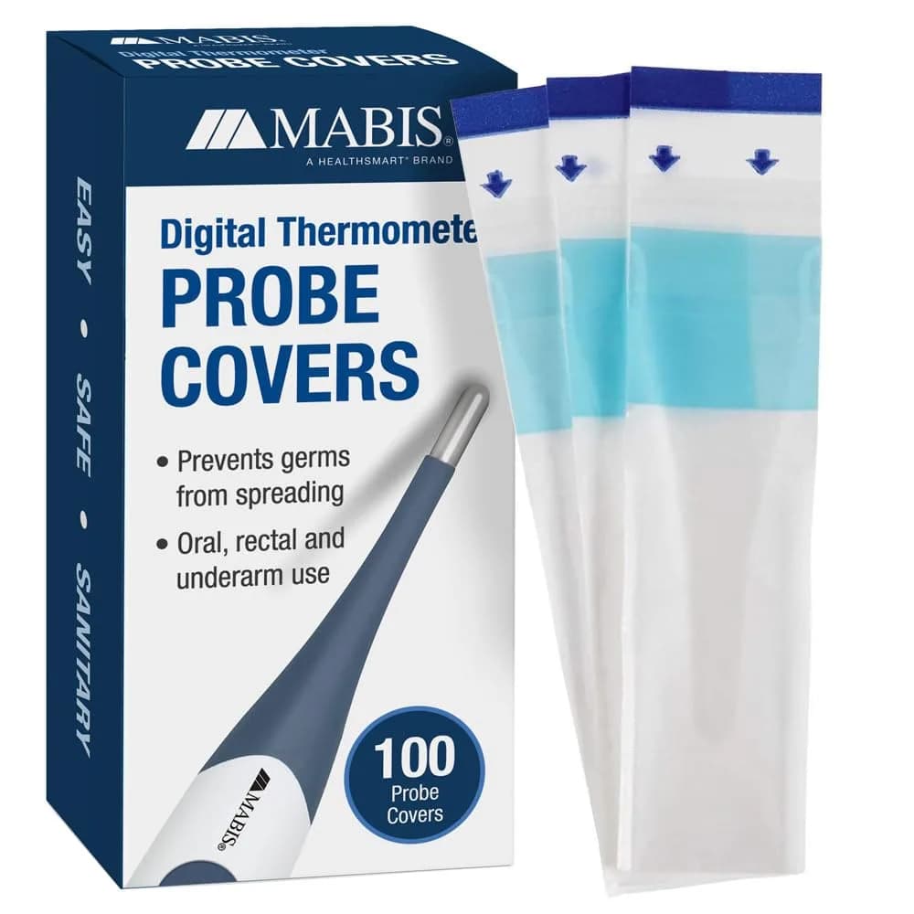 MABIS Disposable Probe Covers for Digital Thermometers, 100 Count | Oral, Rectal, Underarm Use — VO