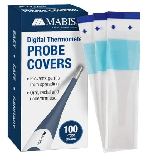 MABIS Disposable Probe Covers for Digital Thermometers, 100 Count | Oral, Rectal, Underarm Use thumbnail 1