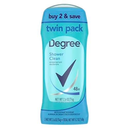 Degree Shower Clean Antiperspirant Deodorant Stick 2.6 oz Twin Pack | 48-Hour Freshness for Women thumbnail 1