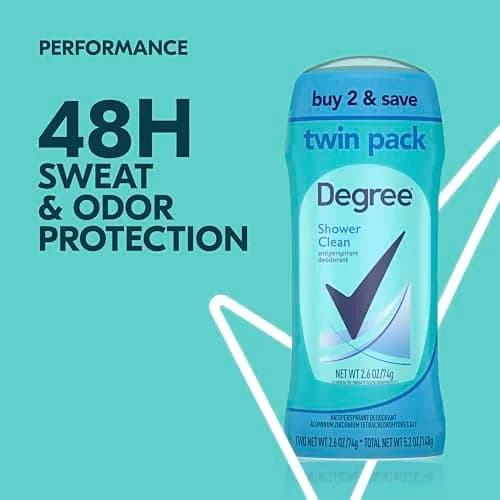 Degree Shower Clean Antiperspirant Deodorant Stick 2.6 oz Twin Pack | 48-Hour Freshness for Women thumbnail 4