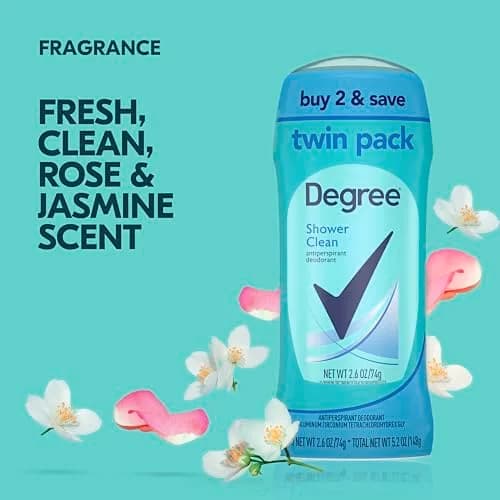 Degree Shower Clean Antiperspirant Deodorant Stick 2.6 oz Twin Pack | 48-Hour Freshness for Women thumbnail 5