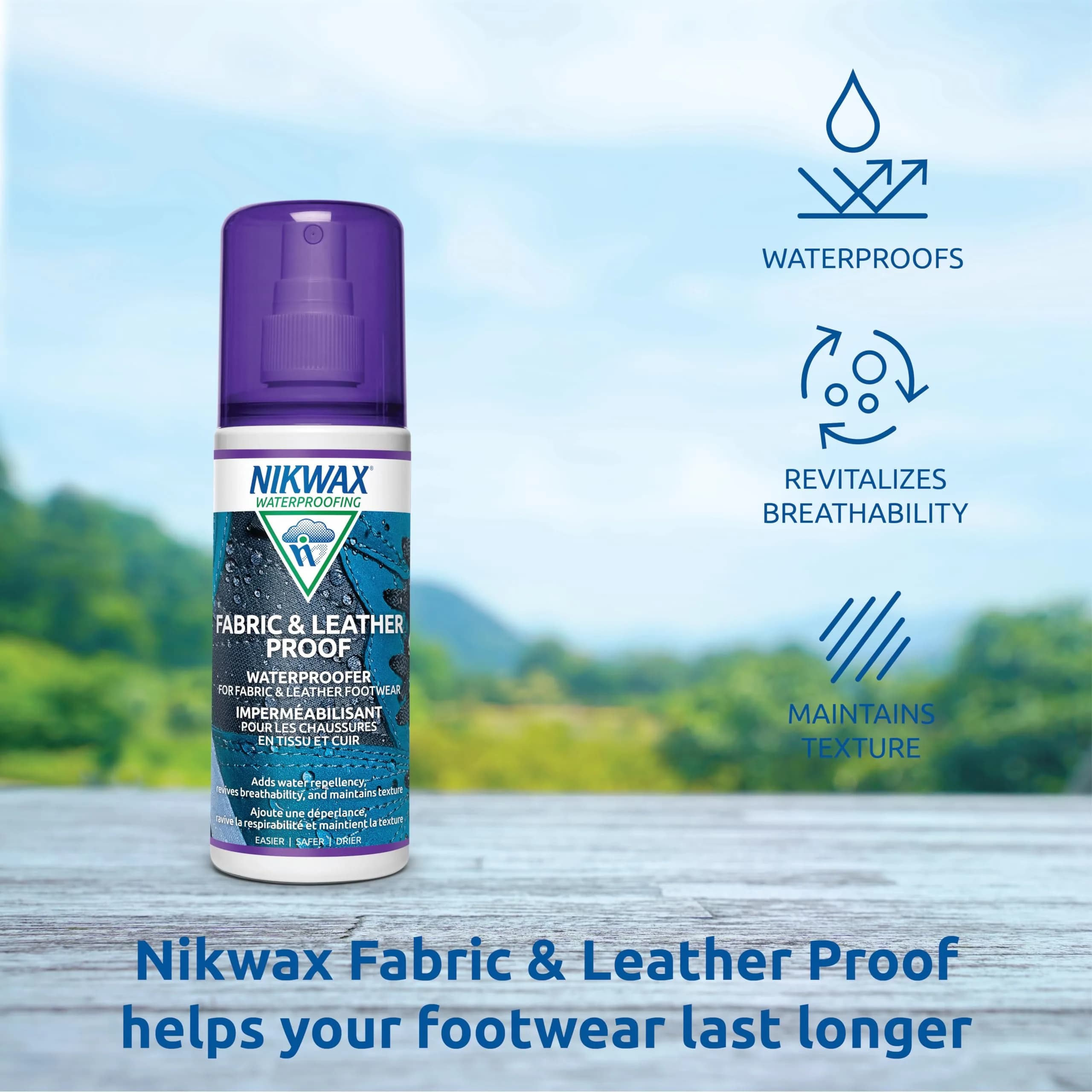 Nikwax Fabric & Leather Proof Spray-On Waterproofing 125ml (4.23 Fl Oz) | Restores DWR Water Repellency - view 3