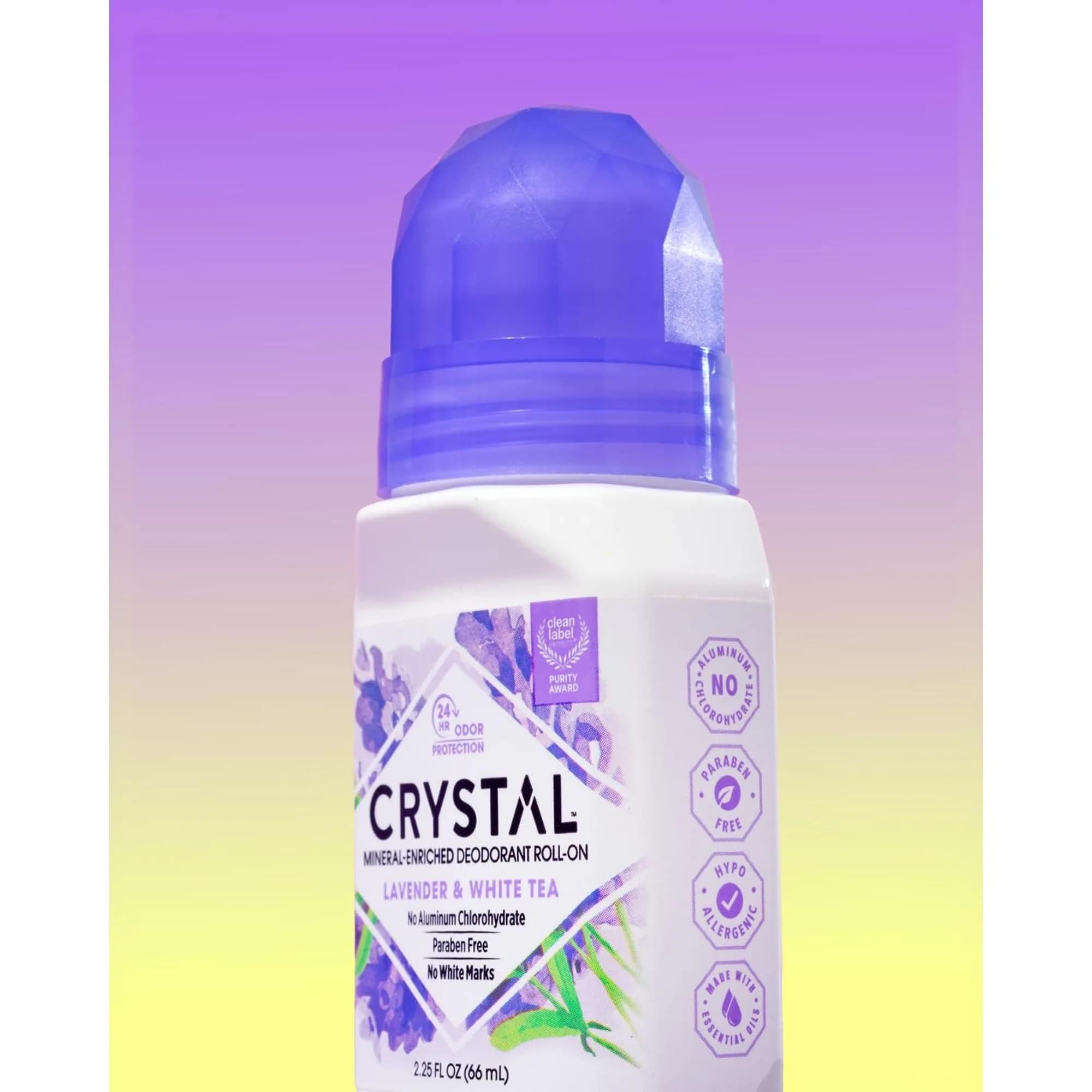 Crystal Essence Mineral Deodorant Roll-On Lavender & White Tea 66ml (2.25 Fl Oz) | Natural Odor Protection - view 4