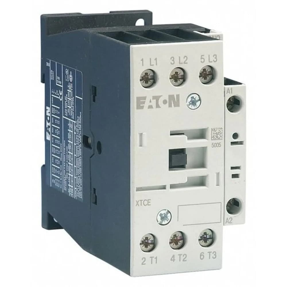 Eaton XTCE025C10A XT-IEC Contactor and Starter, 25A, 120VAC Coil, 45mm | 7-1/2 Max HP at 230VAC, UL Listed
