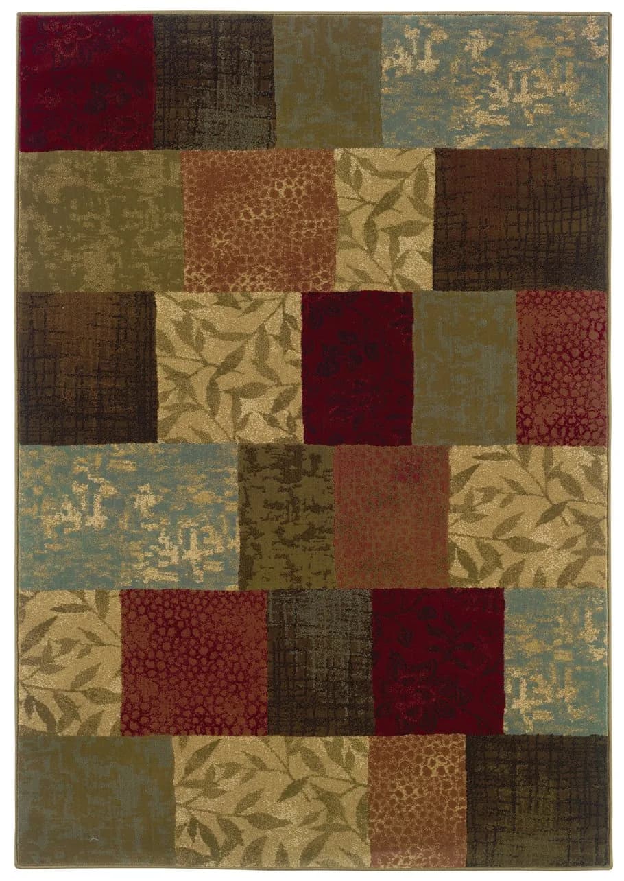 Oriental Weavers Green / Red Area Rug 3'10 x 5'5" | Modern & Organic Hues (70-120 chars) - main product image