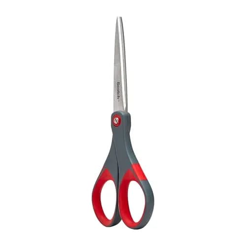 Scotch 7" Precision Scissors, Grey/Red Handle | Sharp Stainless Steel Blades for Everyday Use thumbnail 5