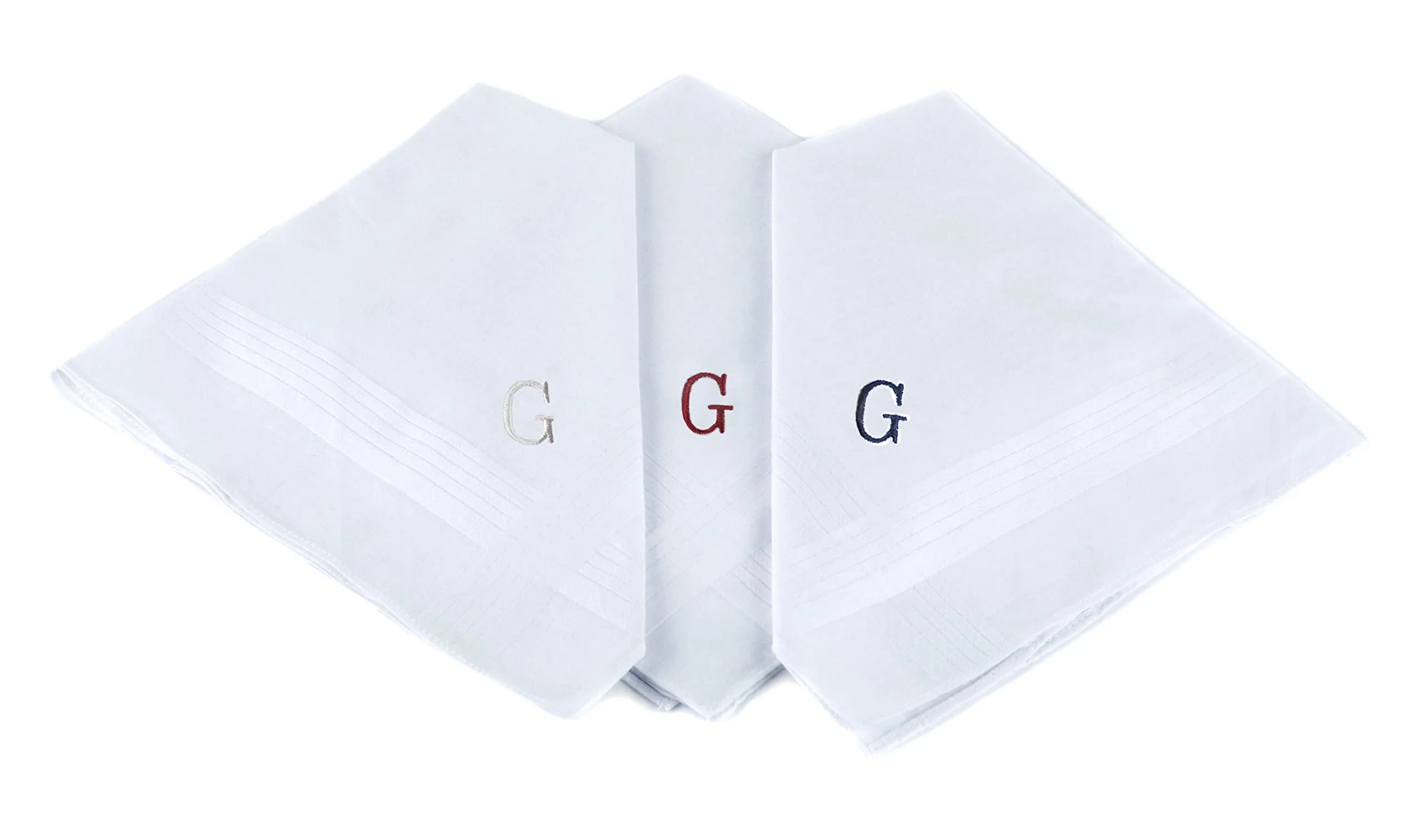 boxed-gifts Monogrammed Cotton Handkerchiefs for Men - Letter Print, 16" x 16" | Stylish & Durable