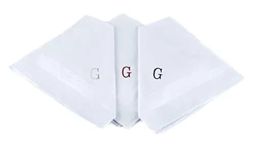 boxed-gifts Monogrammed Cotton Handkerchiefs for Men - Letter Print, 16" x 16" | Stylish & Durable thumbnail 1
