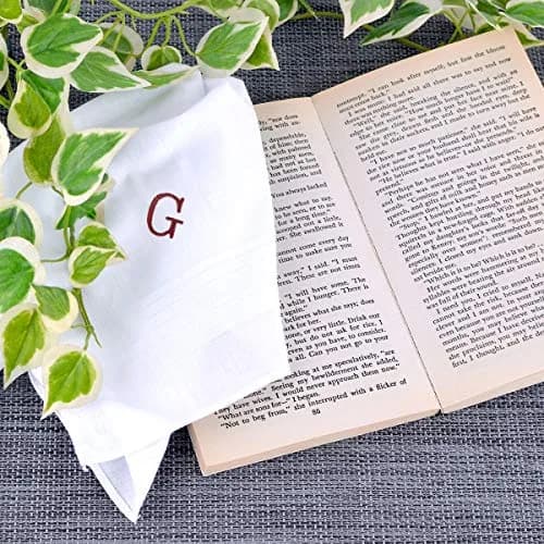 boxed-gifts Monogrammed Cotton Handkerchiefs for Men - Letter Print, 16" x 16" | Stylish & Durable thumbnail 4