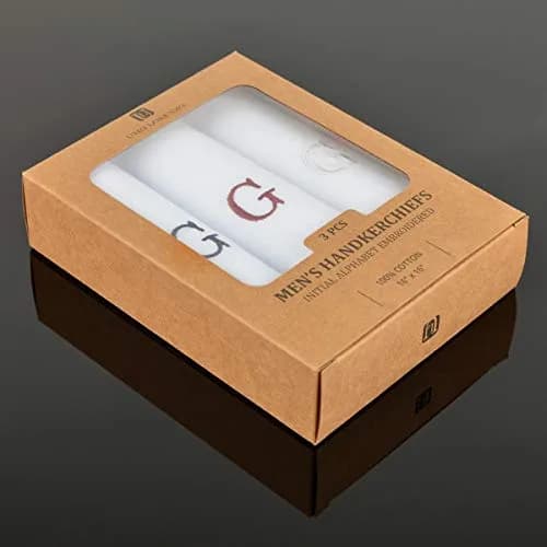 boxed-gifts Monogrammed Cotton Handkerchiefs for Men - Letter Print, 16" x 16" | Stylish & Durable thumbnail 5