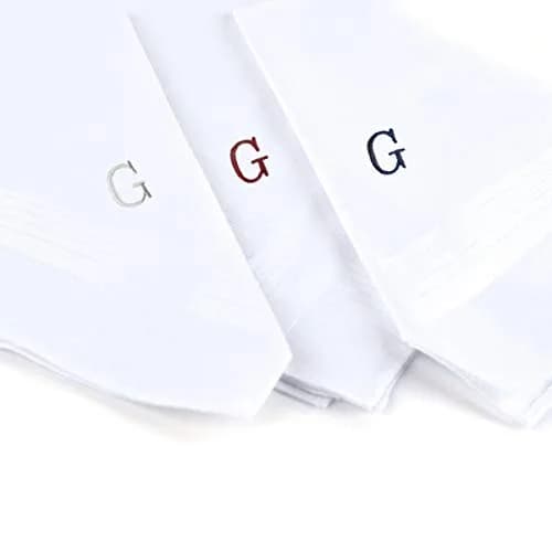 boxed-gifts Monogrammed Cotton Handkerchiefs for Men - Letter Print, 16" x 16" | Stylish & Durable thumbnail 2