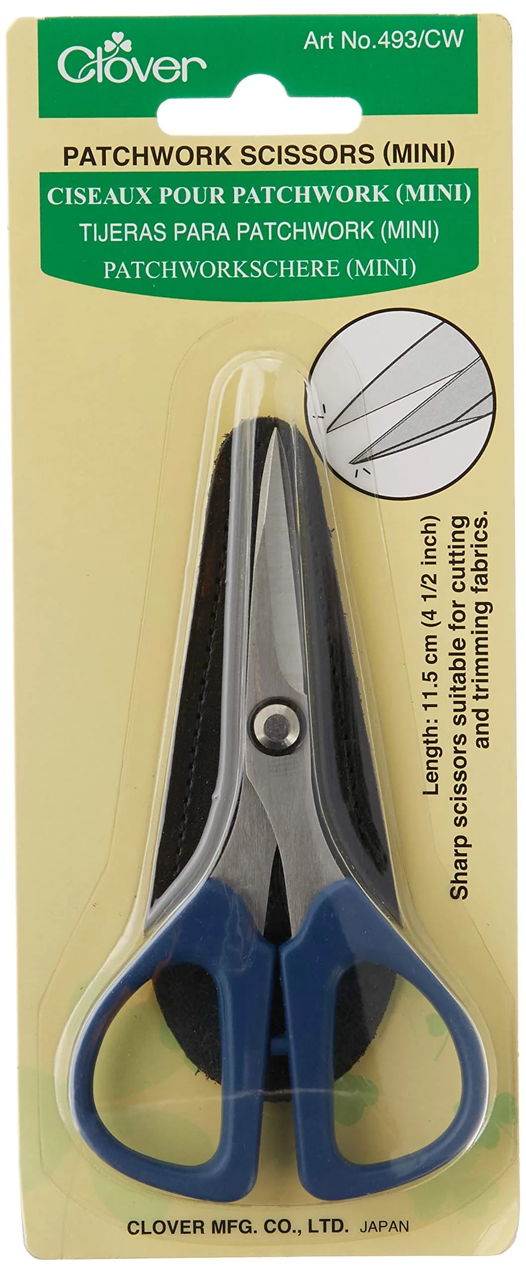 Clover Patchwork Mini Scissors 4.5 inch (11.4 cm) | Precision Crafting Tool - view 4