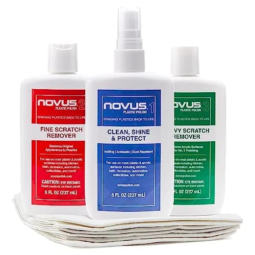 Novus Plastic Restorer Kit (3-in-1) | 8 Ounce Bottles | Fine Scratch Remover for Plastics - main product image