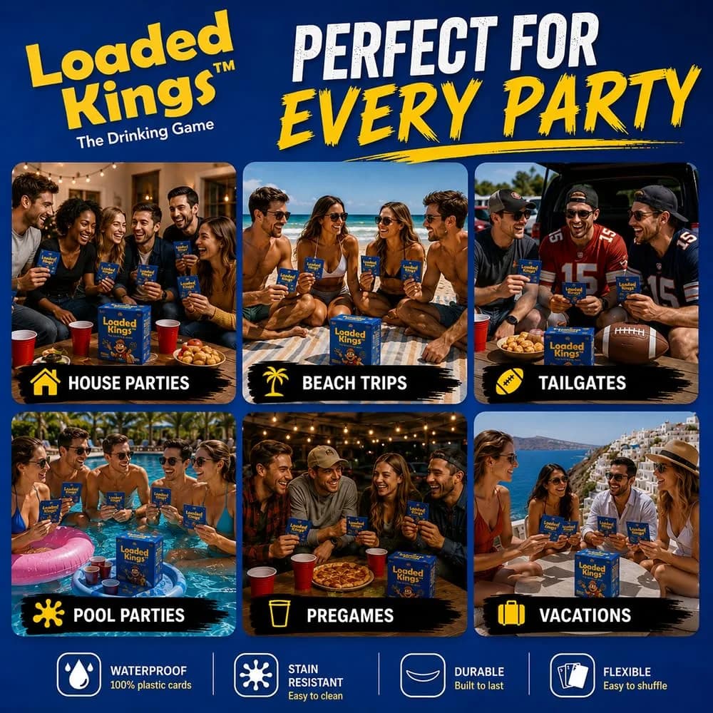 Loaded Kings Waterproof Drinking Card Game for Adults – Kings Cup Party | 54 Cards, Plastic - view 5