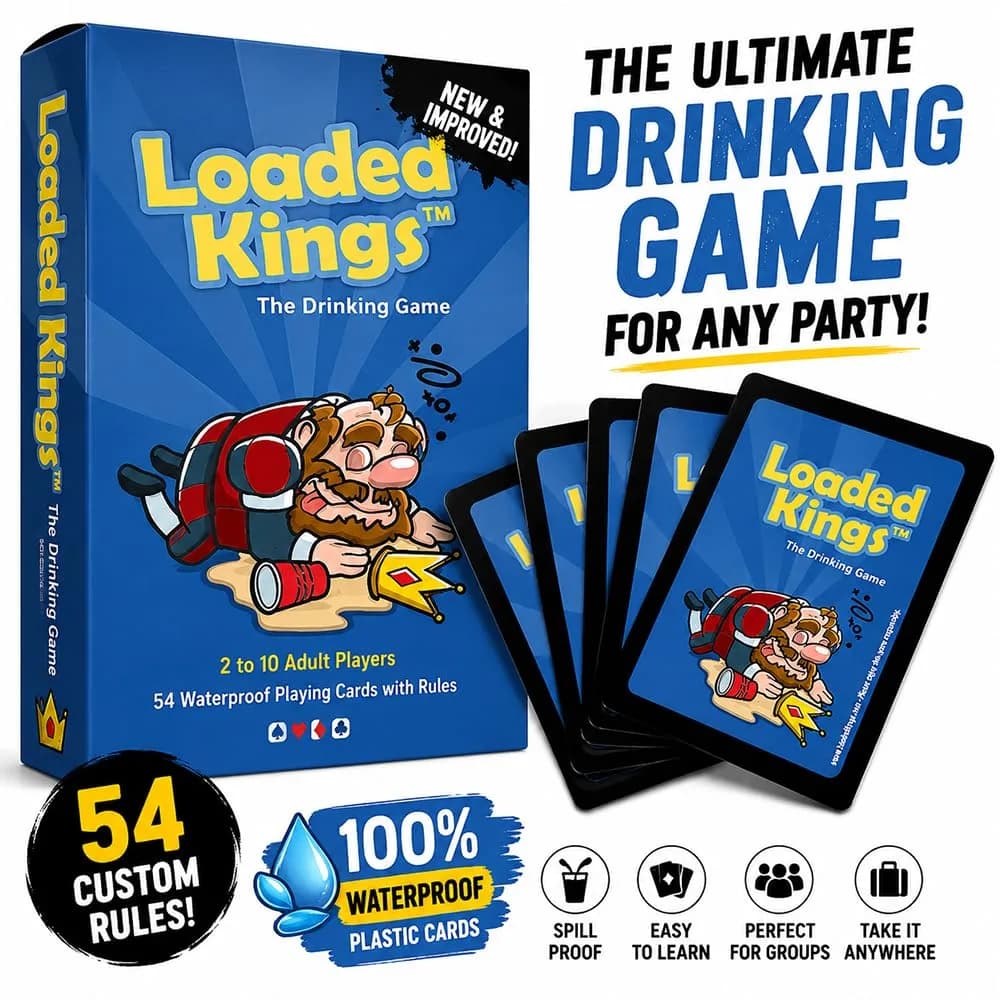 Loaded Kings Waterproof Drinking Card Game for Adults – Kings Cup Party | 54 Cards, Plastic - view 2