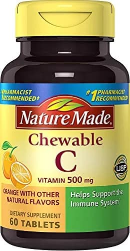 Nature Made Chewable Vitamin C 500 mg Tablets 180 Count (Pack of 3) | Immune Support with USP Verification thumbnail 1