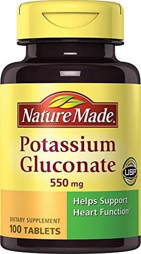 Nature Made Potassium Gluconate 550 mg Tablets 300 Count (90 mg Potassium per serving) | USP Verified Heart Health Support thumbnail 1
