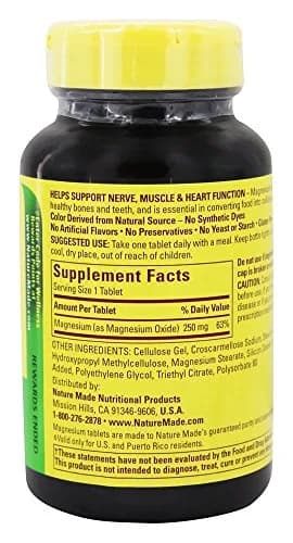 Nature Made Magnesium Oxide 250 mg | Dietary Supplement for Muscle Support, 200 Tablets (Pack of 3) thumbnail 2