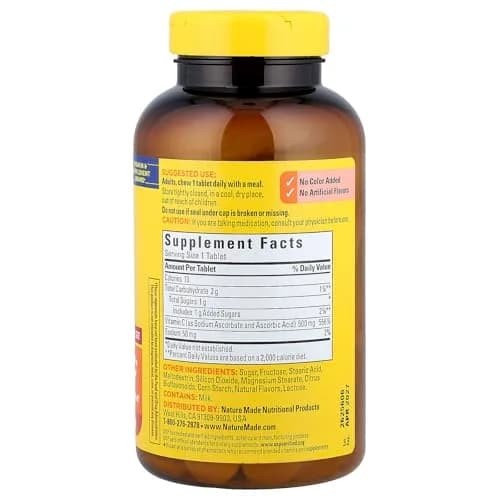 Nature Made Chewable Vitamin C 500 mg Tablets, 150 Count (Pack of 3) | Immune Support with USP Verification thumbnail 2