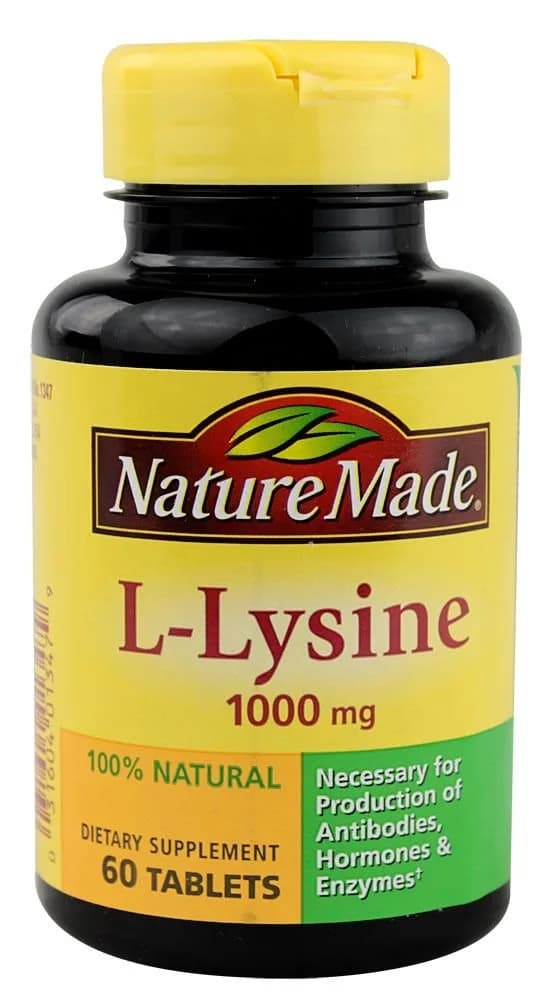 Nature Made Extra Strength L-Lysine 1000 mg Tablets, 180 Count | Supports Protein Synthesis - main product image