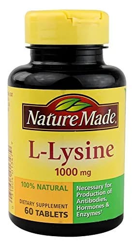 Nature Made Extra Strength L-Lysine 1000 mg Tablets, 180 Count | Supports Protein Synthesis thumbnail 1