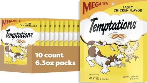 Temptations Classic Crunchy and Soft Cat Treats, Tasty Chicken Flavor, 36 oz (1.02 kg) | 12-Pack for Adult Cats — Chicken / 6.3 Ounce