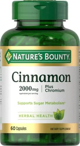 Nature's Bounty Cinnamon Plus Chromium Capsules 60 Count | Supports Sugar Metabolism thumbnail 1