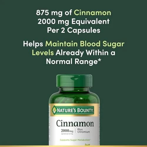 Nature's Bounty Cinnamon Plus Chromium Capsules 60 Count | Supports Sugar Metabolism thumbnail 3