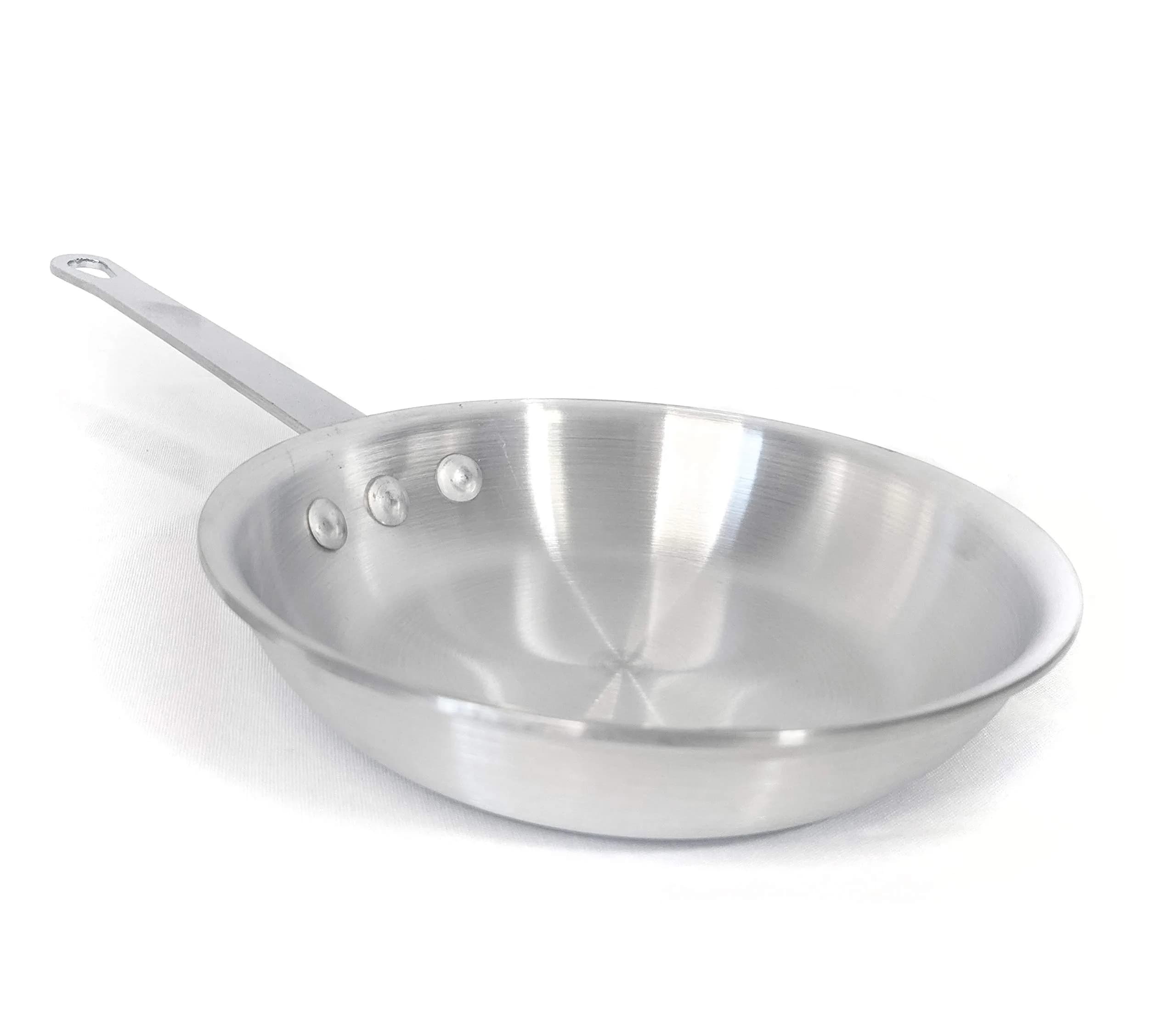 Update International 8 Inch Aluminum Frying Pan | NSF Certified, Natural Finish, Commercial Grade — Silver