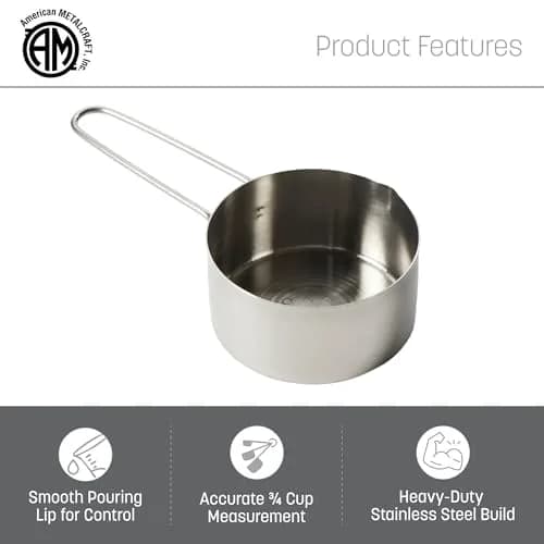 American Metalcraft MCW75 3/4 Stainless Steel Measuring Cup | Precise, Durable & Easy-Grip (70-120 chars) thumbnail 3