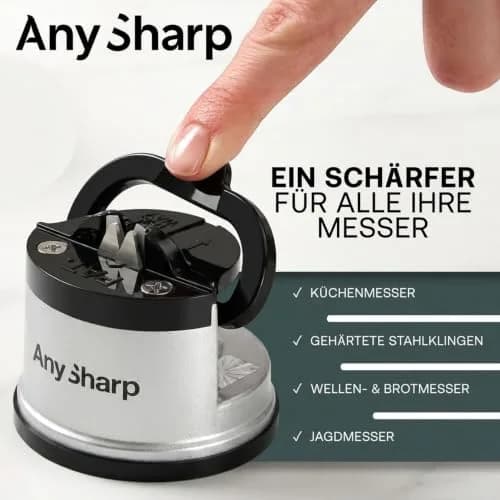 AnySharp Knife Sharpener Silver | Hands-Free, Easy to Use, Versatile thumbnail 4