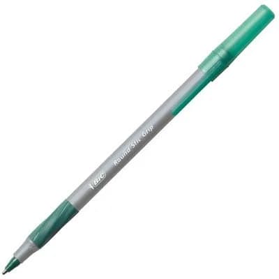 BIC Round Stic Grip Xtra-Comfort Medium Ball Point Pen, Green, 12-Pack | Smooth Ink Flow Writing Instrument thumbnail 4