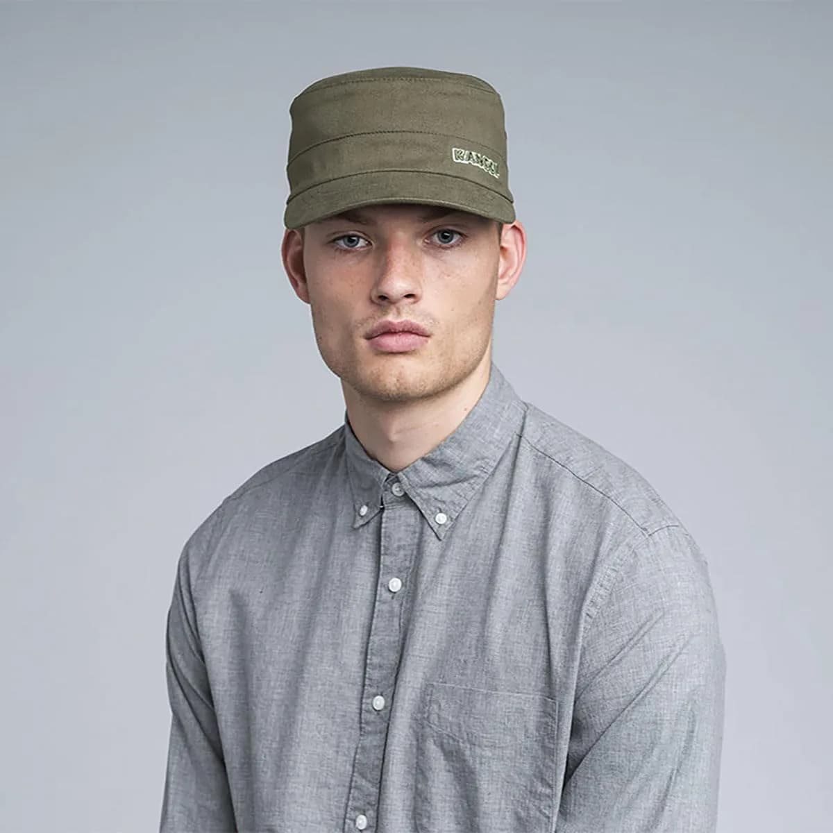 Kangol Cotton Twill Army Cap, Large/X-Large, Green | Fashionable Military Style Hat - view 5