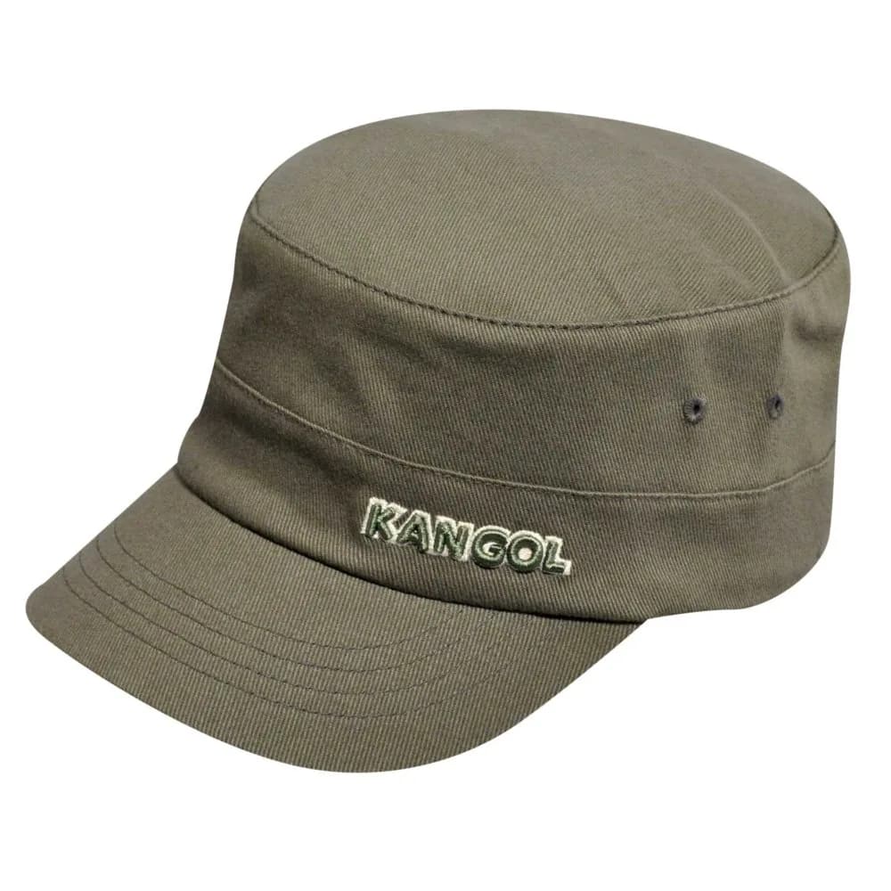 Kangol Cotton Twill Army Cap, Large/X-Large, Green | Fashionable Military Style Hat - main product image