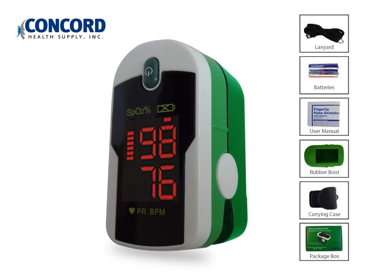 Concord Blood Oxygen Saturation Monitor with Reversible Display | Accurate & Portable thumbnail 2