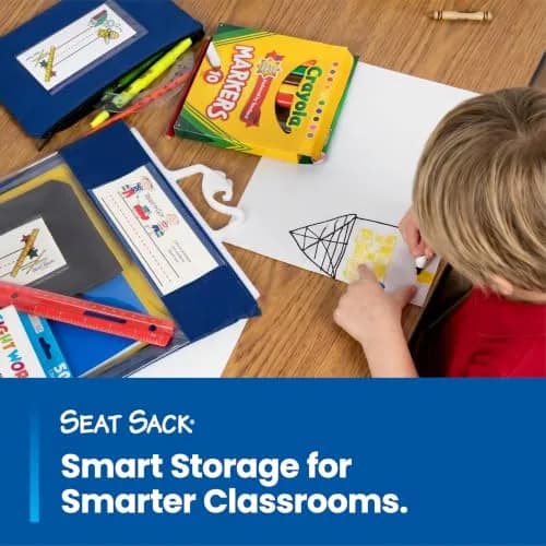 Seat Sack Student Chair Storage Pocket - 15" | Durable Classroom Organizer for Student Desks thumbnail 9