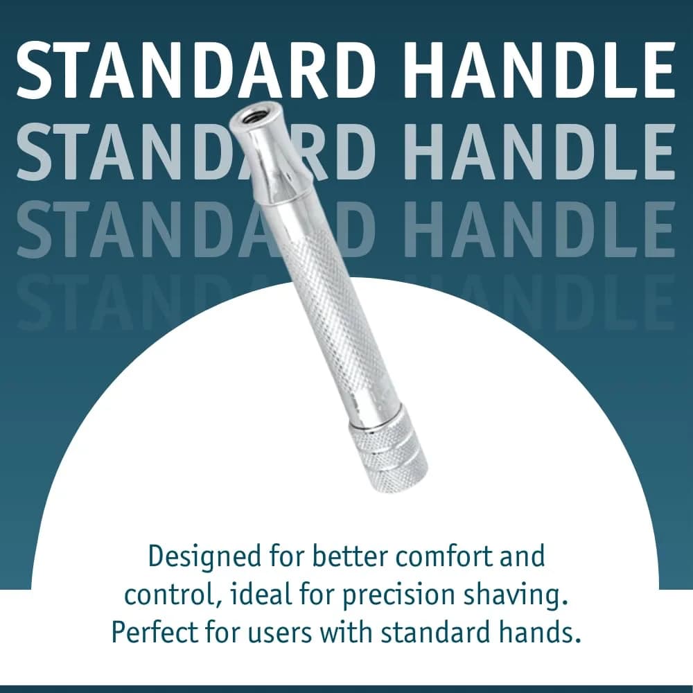 MERKUR 33C Double Edge Safety Razor, 3-Piece Design, Closed Comb, Short Handle, Bright Chrome Finish | Precision Wet Shaving - view 3