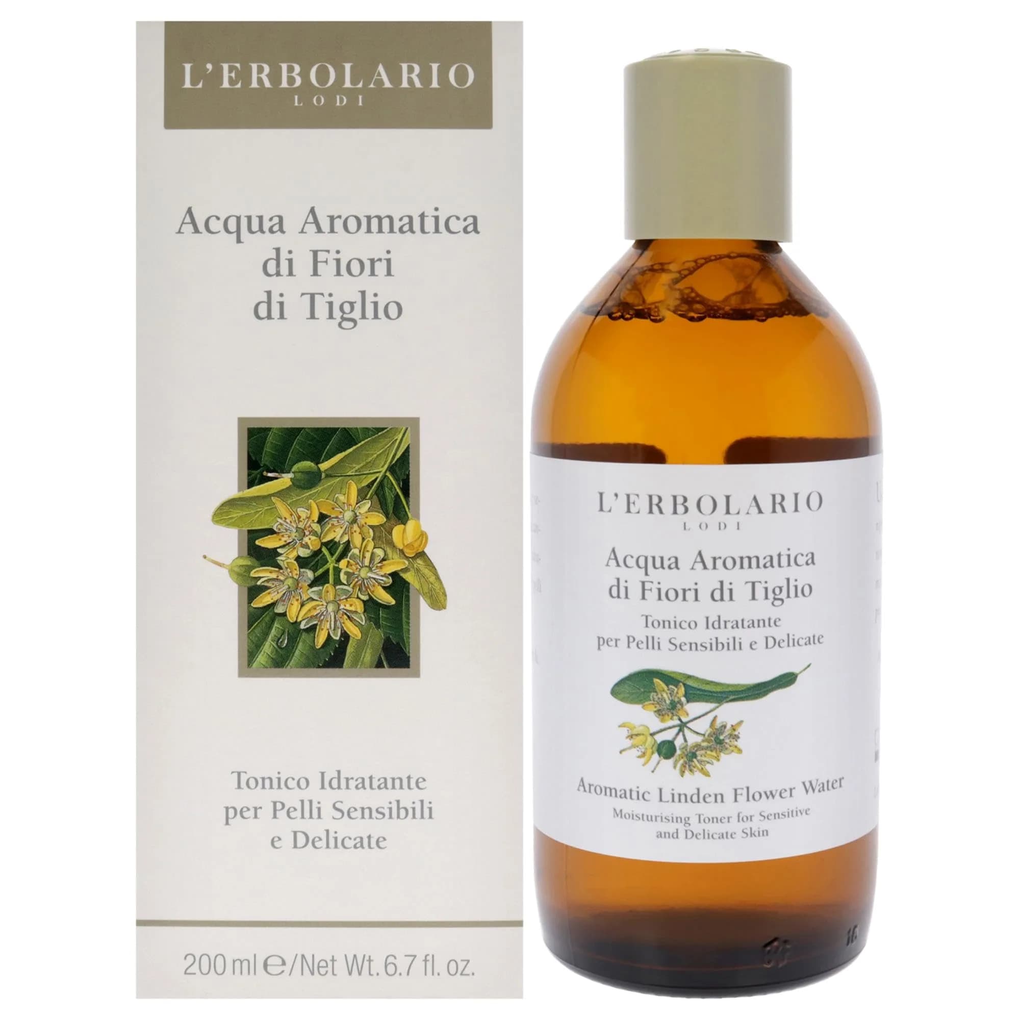 L'Erbolario Aromatic Linden Flower Water - Alcohol-Free Moisturizer for Sensitive Skin | Gently Refreshes & Tones, 6.7 Oz — Clear