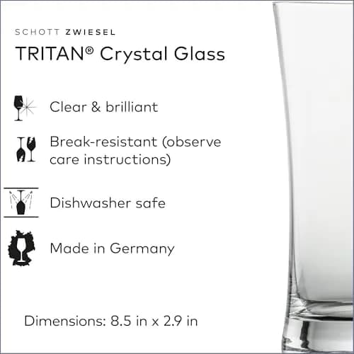 Schott Zwiesel Tritan Crystal Wheat Beer Glass Set of 6 | Durable German Tritan Crystal thumbnail 2