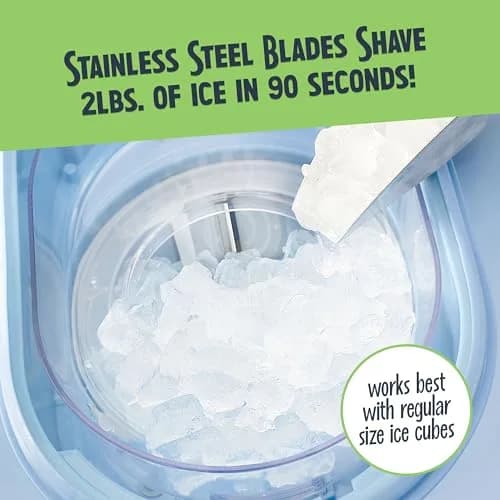 Nostalgia Snow Cone Shaved Ice Machine - 54" Tall Blue Cart, Makes 72 Icy Treats, Includes Scoop & Syrups thumbnail 4