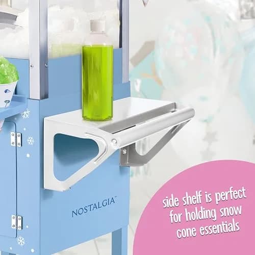 Nostalgia Snow Cone Shaved Ice Machine - 54" Tall Blue Cart, Makes 72 Icy Treats, Includes Scoop & Syrups thumbnail 7