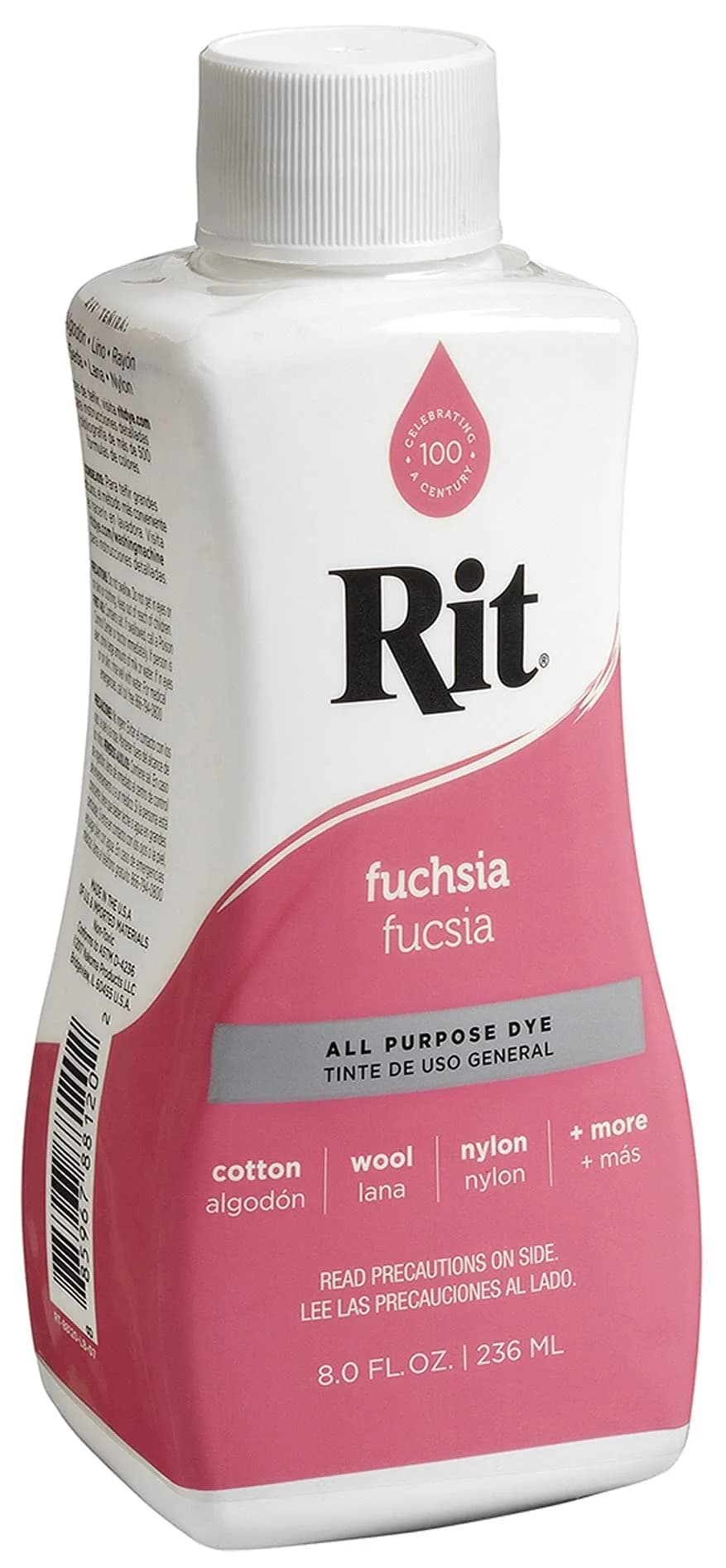 Rit All-Purpose Liquid Dye Fuchsia 236ml (8 Fl Oz) | Vibrant Color for Natural Fibers & Blends - view 2