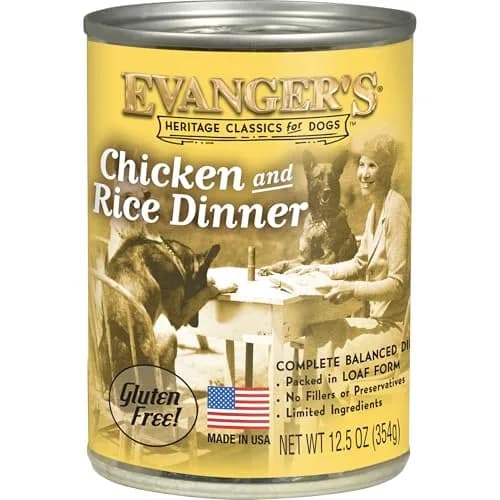 Evanger's Heritage Classic Chicken & Rice Dinner – 12 Pack, 12.5 oz | Gluten-Free, Complete for All Life Stages thumbnail 1
