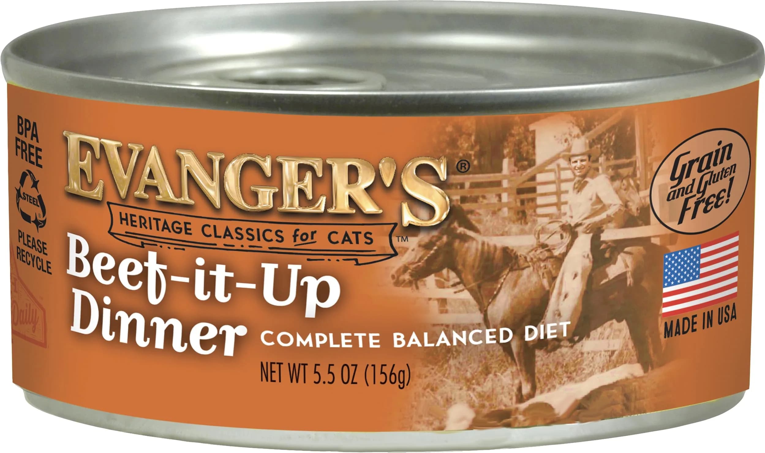 Evanger's Heritage Classics Beef It Up Dinner for Cats – 24 Count, 5.5 oz Each – Market Fresh Beef, Grain Free, Limited Ingredients — Beef It Up