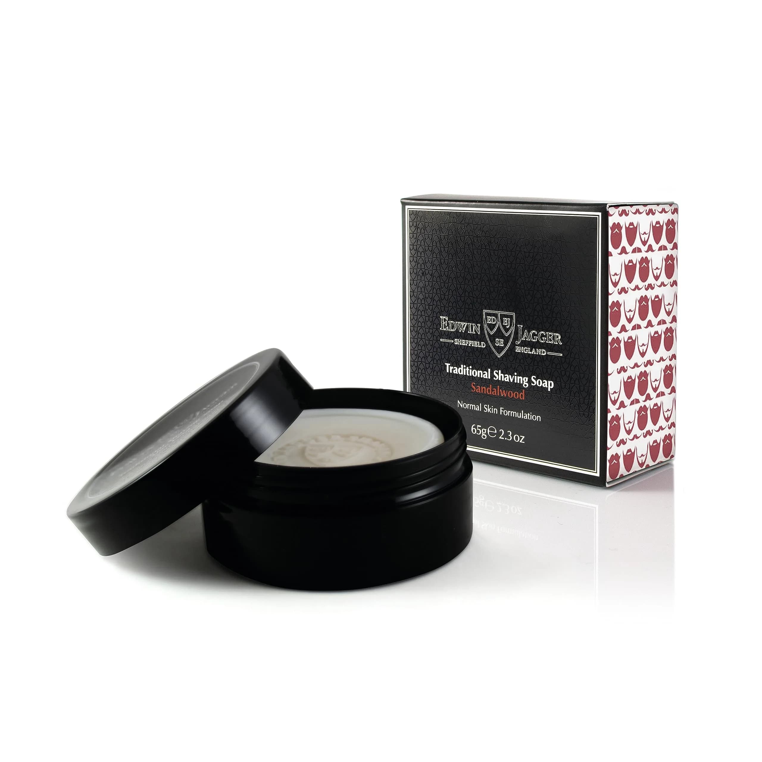 Edwin Jagger Sandalwood Shaving Soap 65g | Natural, Travel-Friendly, Paraben-Free — 2.3 Ounce