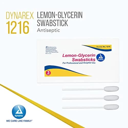 Dynarex Lemon-Glycerin Swabsticks 75 Count | Pleasant Tasting Cotton Swabs for Dry Mouth Relief thumbnail 3