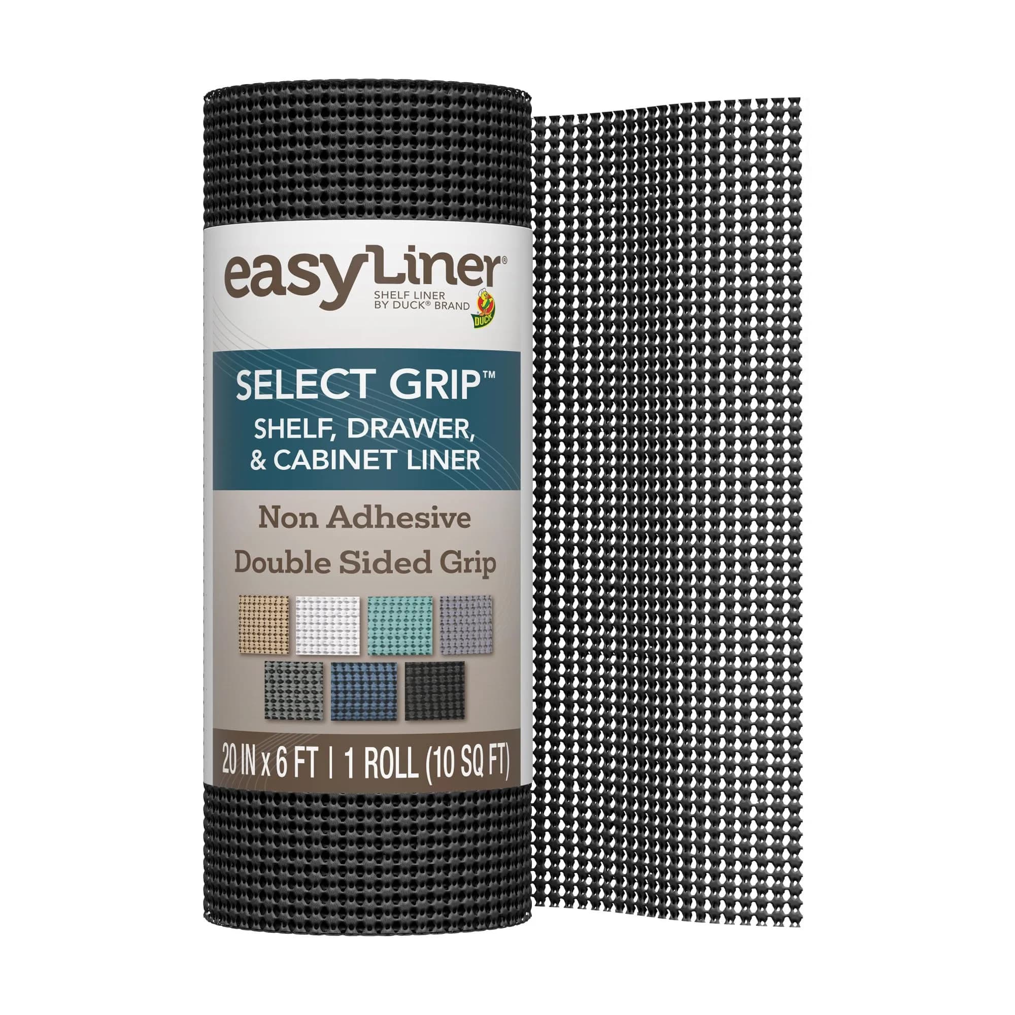 Duck EasyLiner Select Grip Shelf Liner 20 in x 6 ft | Non Slip, Non Adhesive, Surface Protection